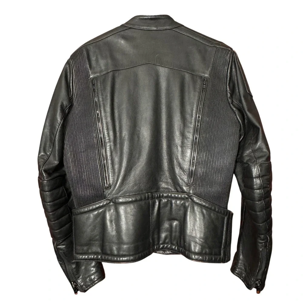 Hein Gericke Echt Leder VTG Black Leather Motorcycle Jacket 44 Lined Vented Pads